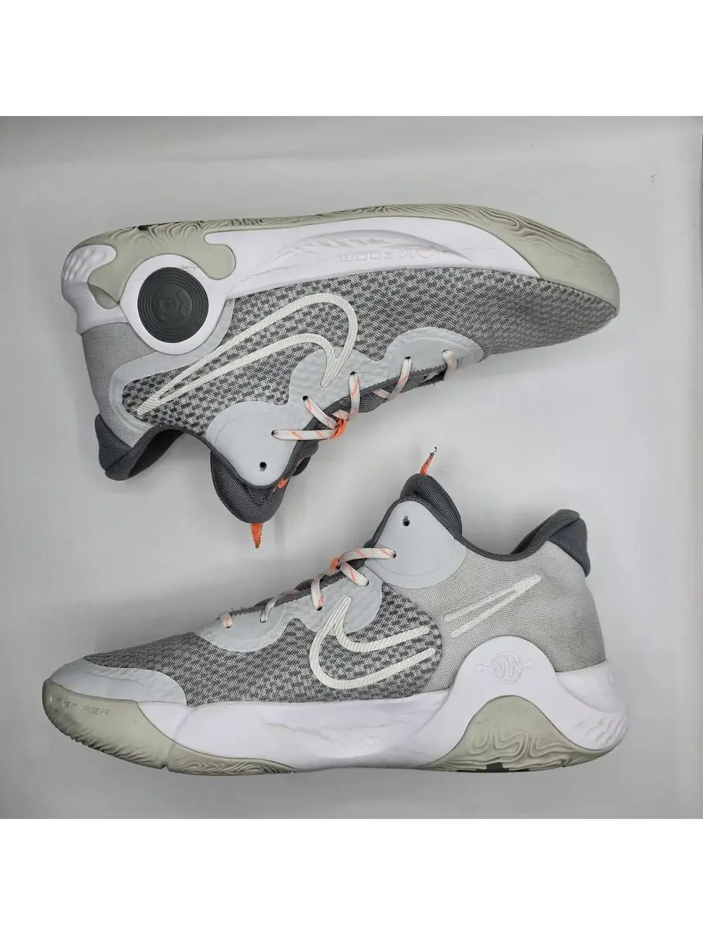 Nike KD Trey 5 X Grey Fog Orange Basketball Shoes CW3400-011 Men's Size 13